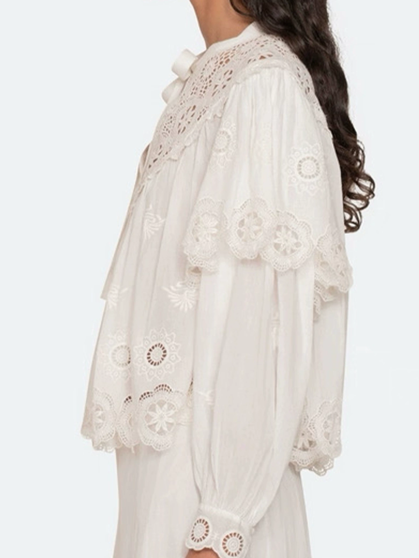 Hanieh Embroidered Tie Up Cutout Top
