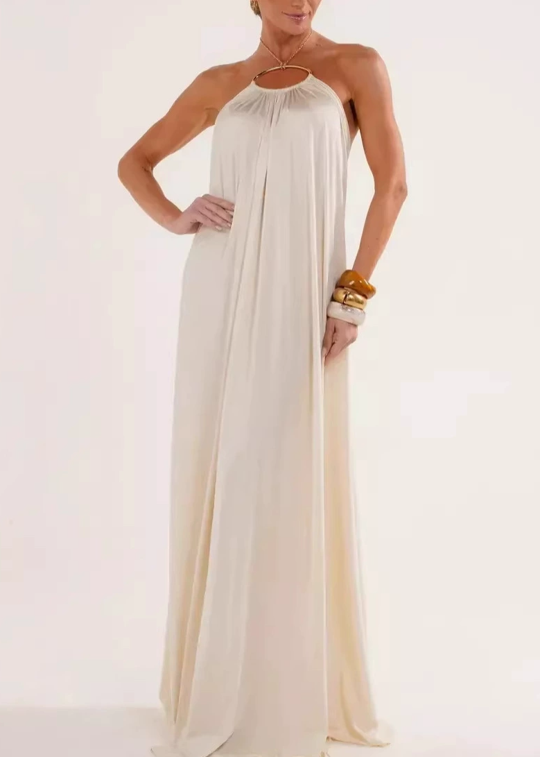 Keiki Backless Satin Maxi Dress