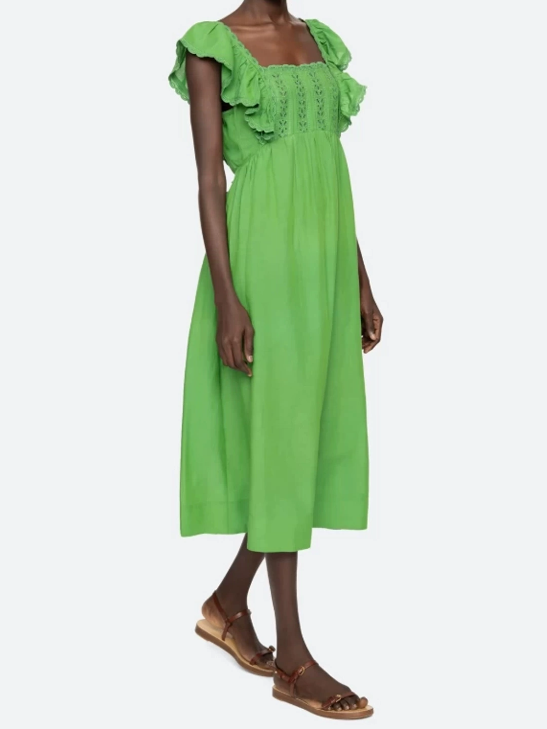 Karine Ruffle Midi Dress
