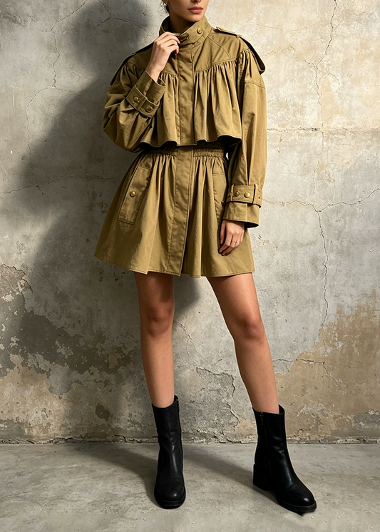 Ivor High Neck Shawl Mini Dress
