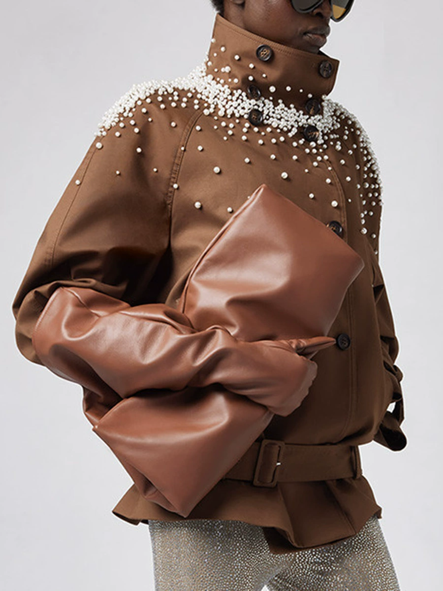 Magne Double Breasted Pearl Embellished Jacket