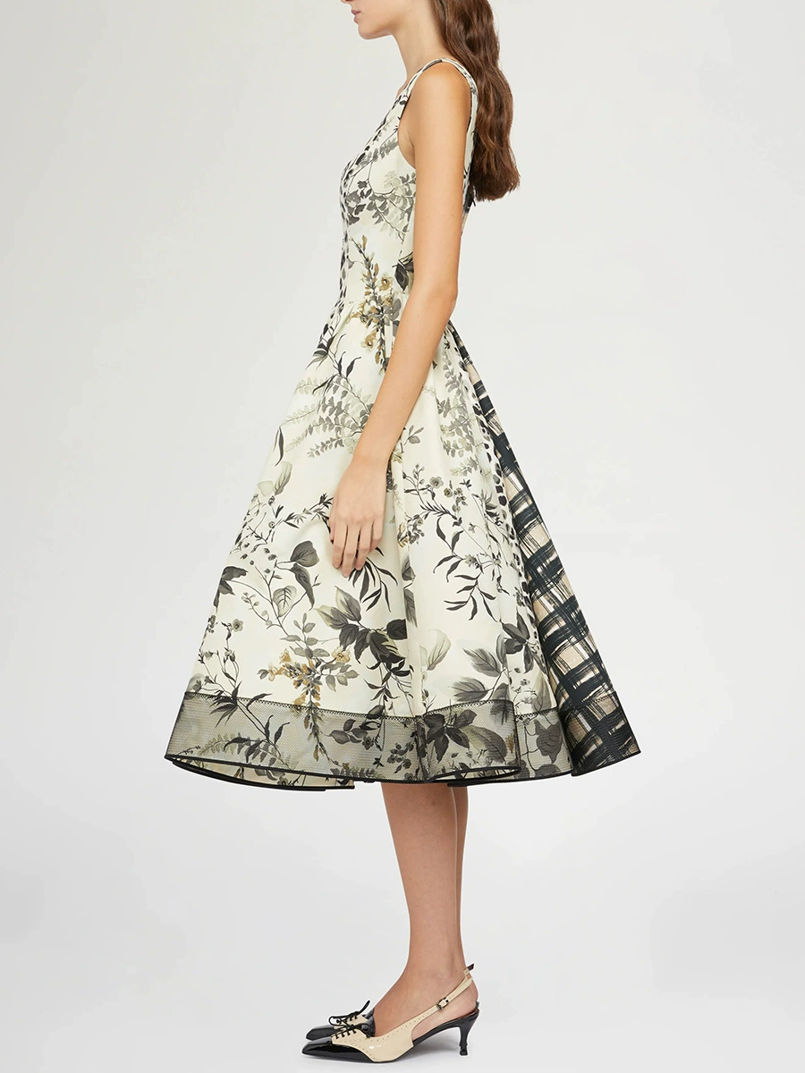 Iuvenalis Sleeveless Print Midi Dress