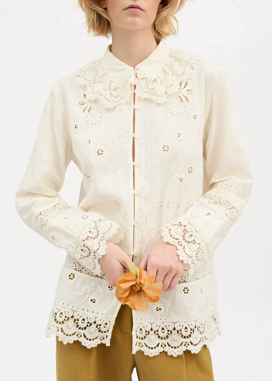 Ivah Cutout Embroidered Top
