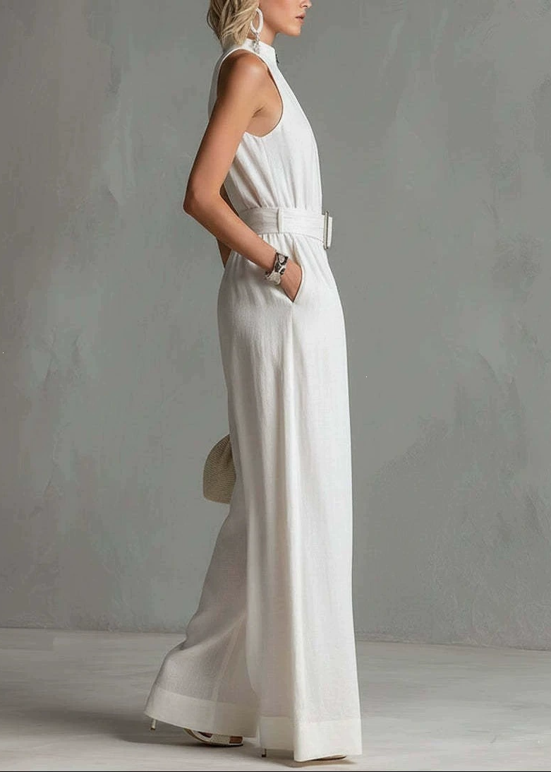 Gita Halter Neck Ruch Belt Jumpsuit