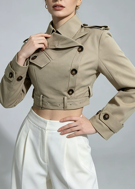 Ioses Crop Belt Trench Coat