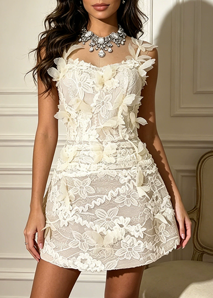 Inha Butterfly Floral Mini Dress