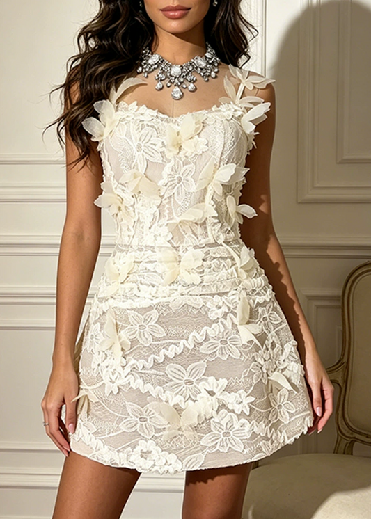 Inha Butterfly Floral Mini Dress