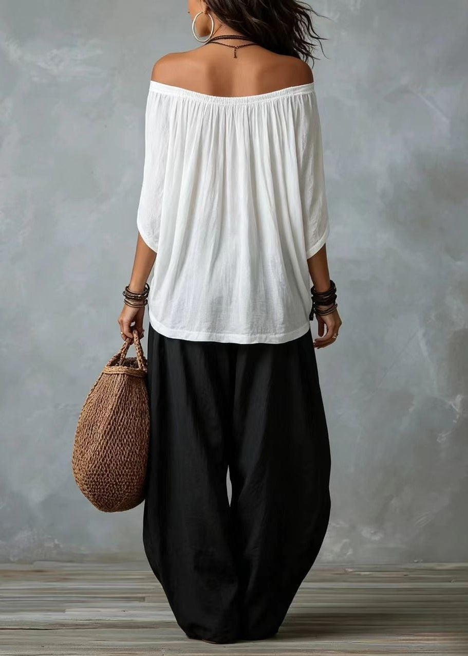 Keene Off Shoulder Draped Pants Set