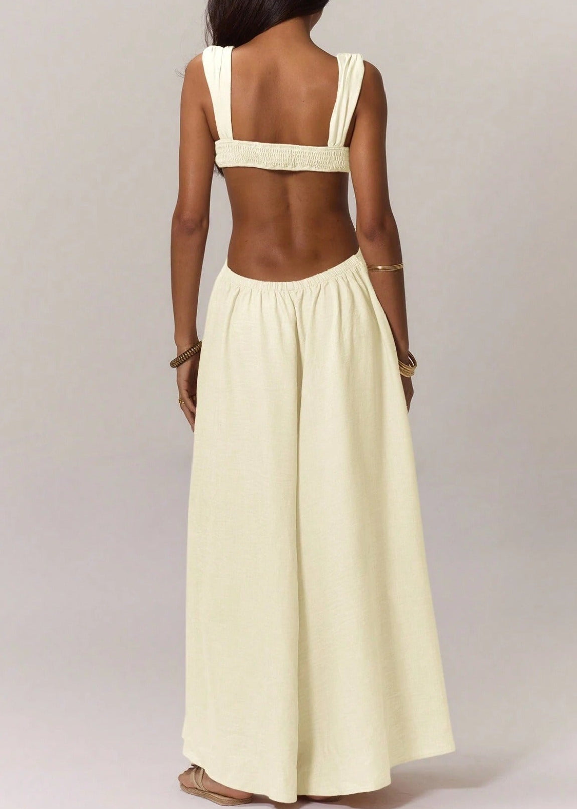 Kenshin Sleeveless Ruch Cutout Jumpsuit