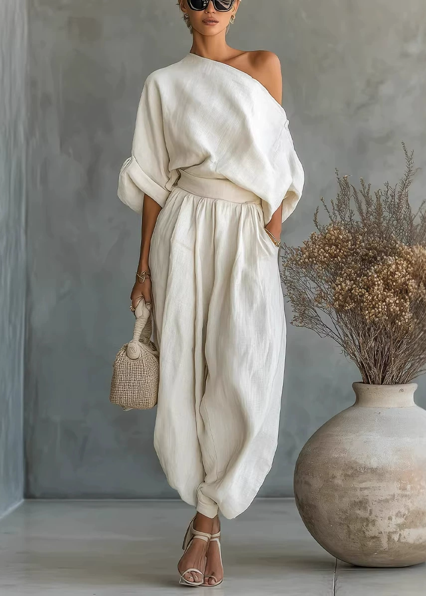 Keane Linen One Shoulder Pants Set