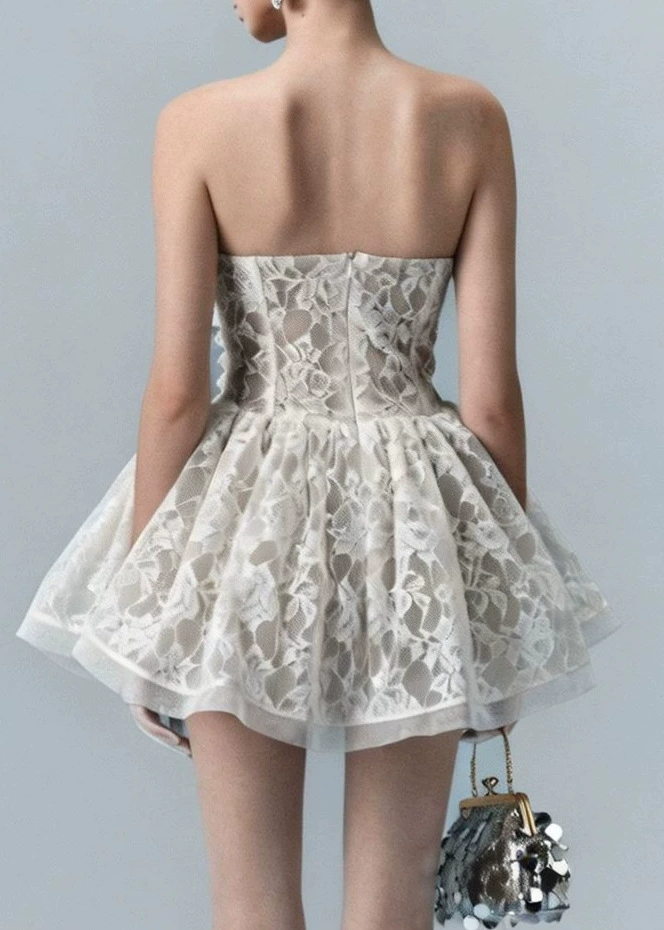 Iohel Spaghetti Lace Mini Dress