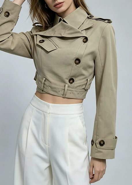 Ioses Crop Belt Trench Coat