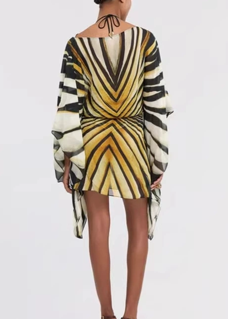 Keoni Stripe Mesh Mini Dress