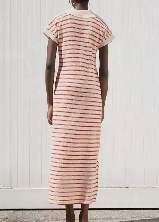 Kazuko V Neck Stripe Maxi Dress
