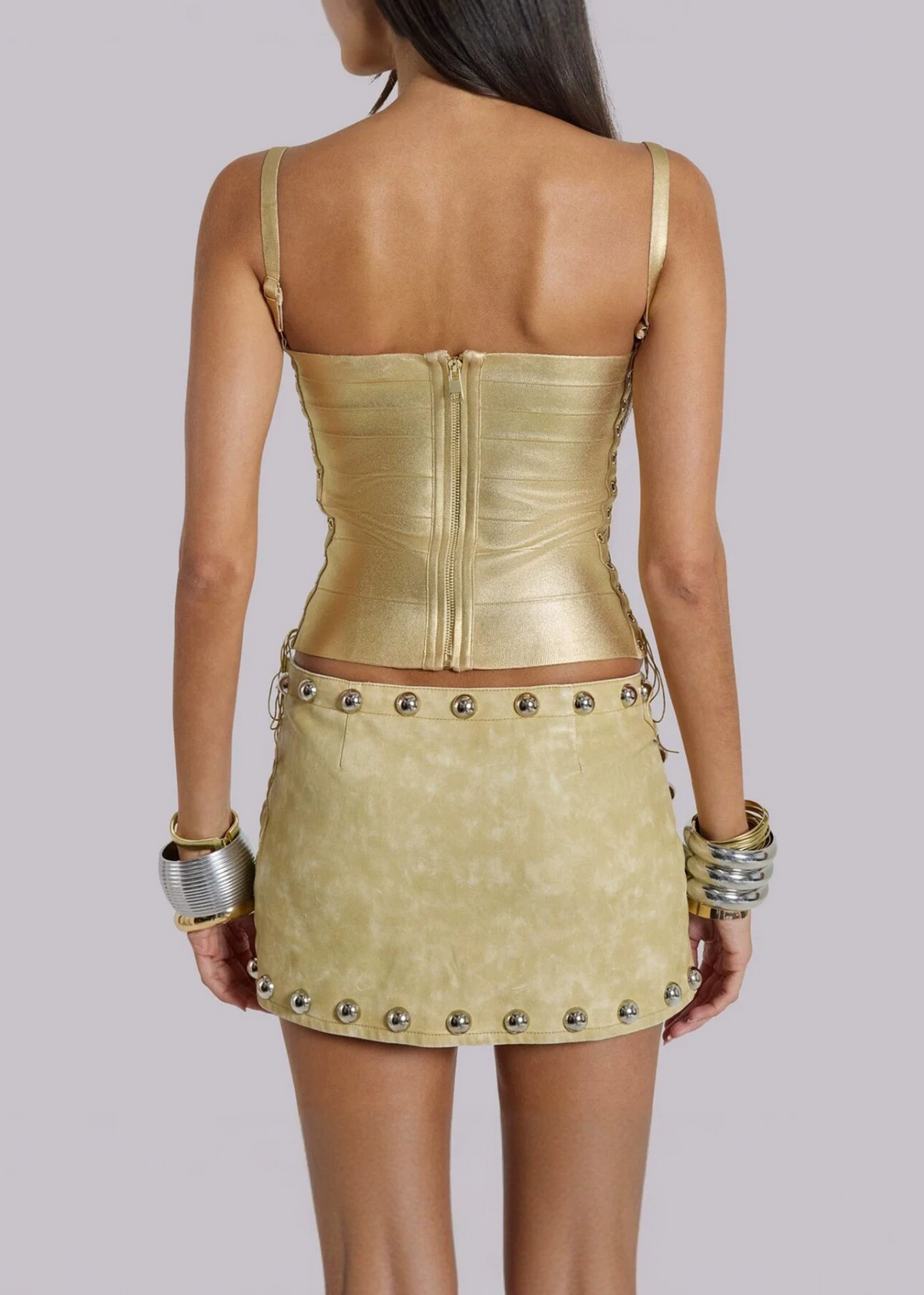 Kahedin Spaghetti Lace Up Top