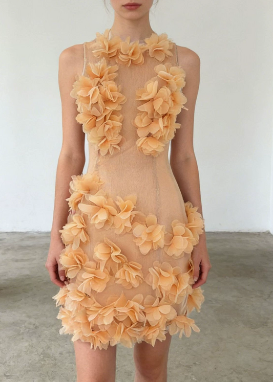 Fatih Sleeveless Flower Mini Dress