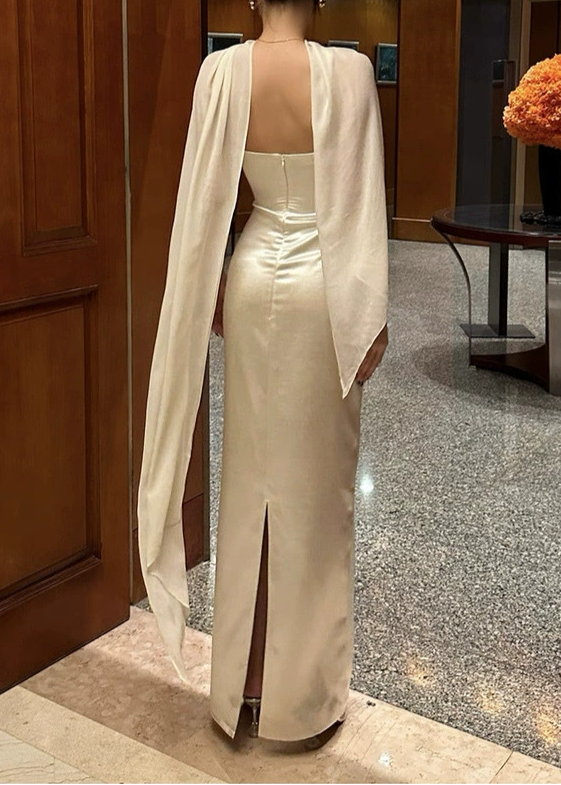 Fitri Flower Satin Scarf Maxi Dress