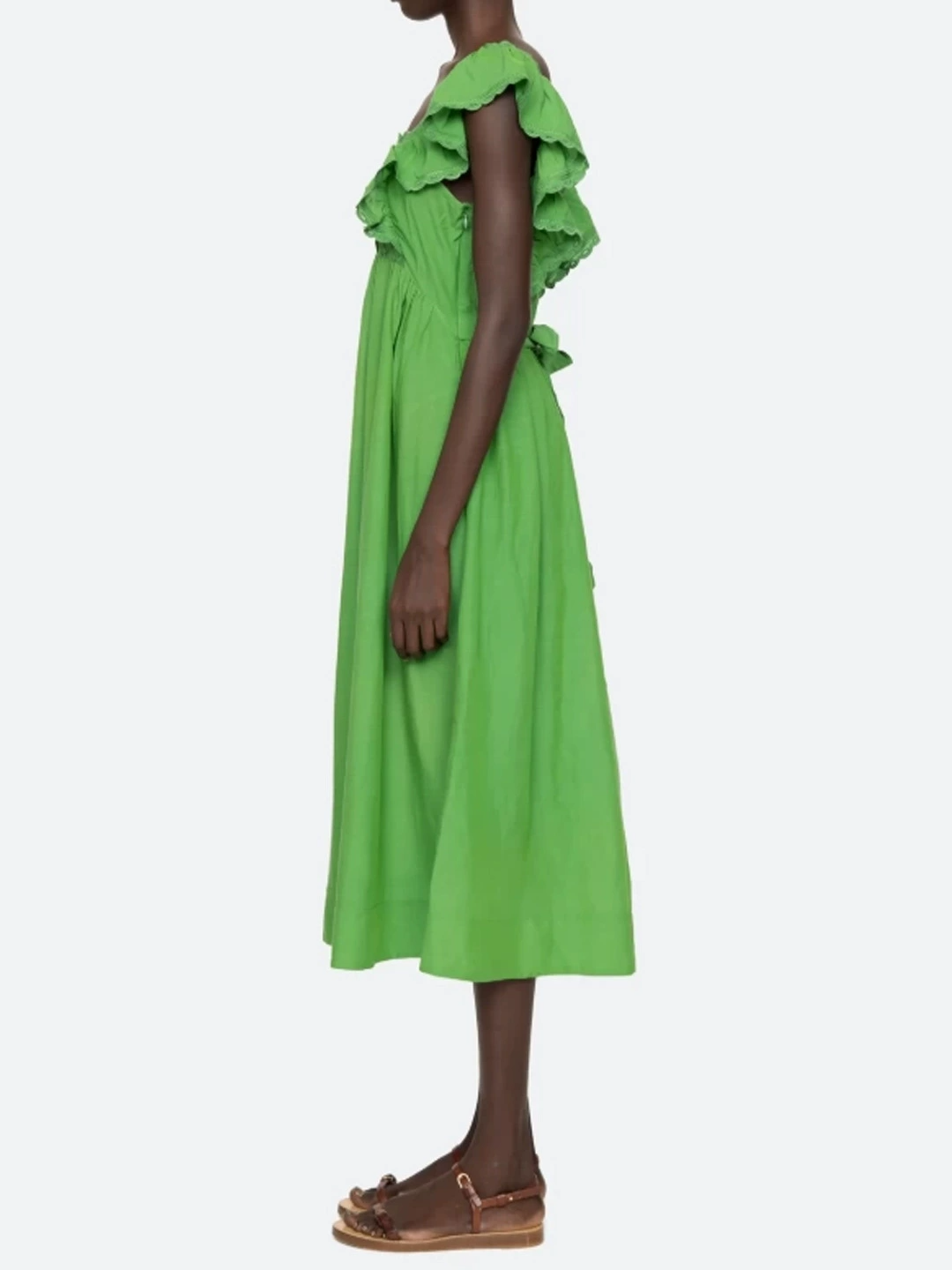 Karine Ruffle Midi Dress