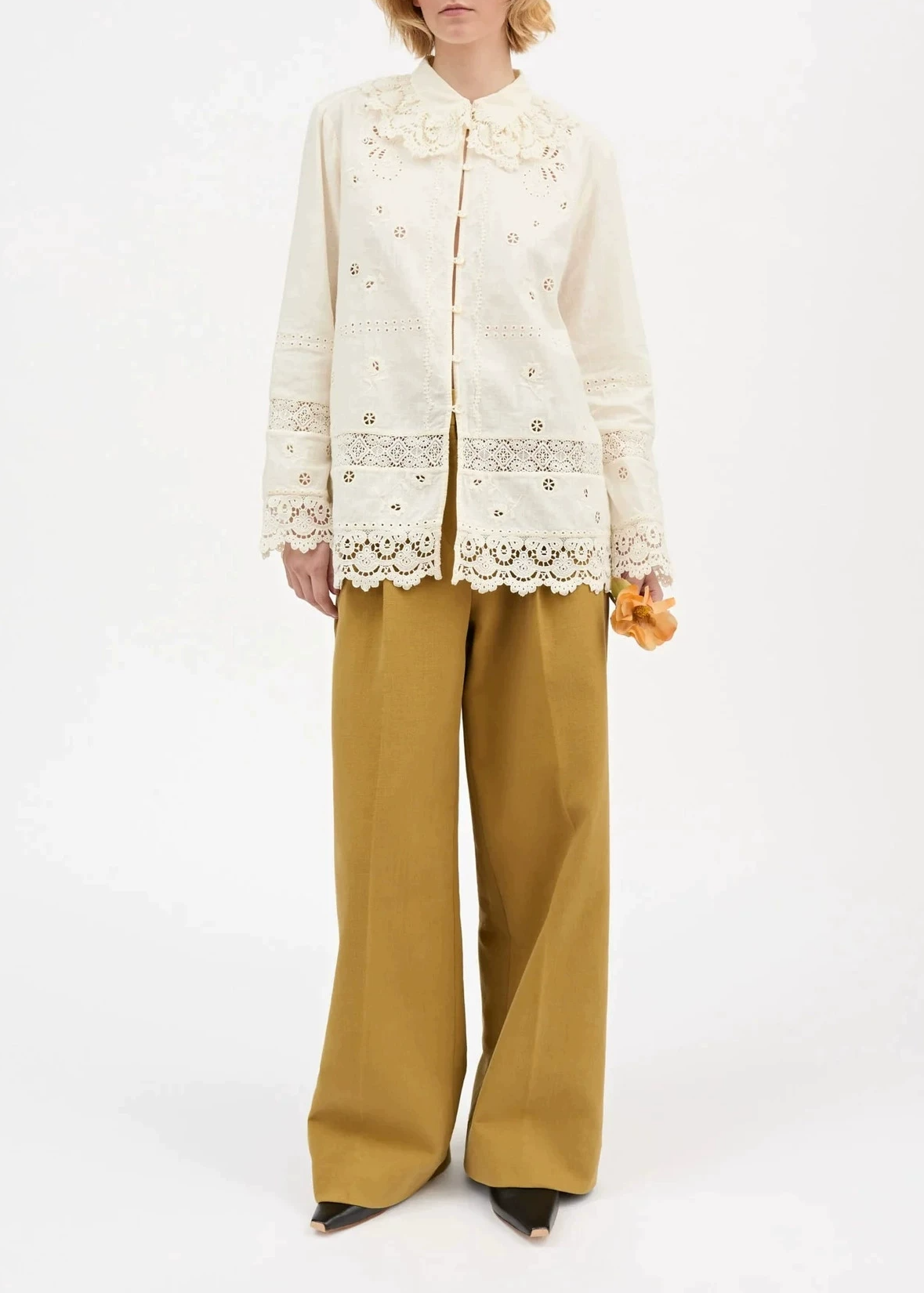 Ivah Cutout Embroidered Top