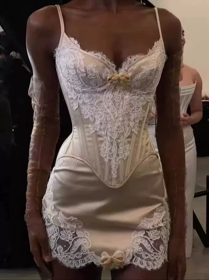 Imtiaz Satin Corset Lace Skirt Set