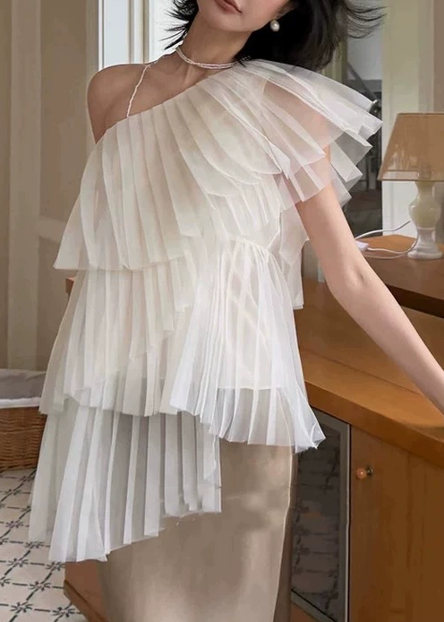 Irem One Shoulder Mesh Top