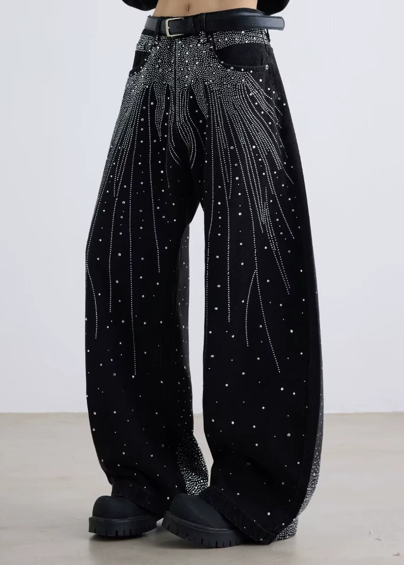 Delaiah Rhinestone Baggy Jeans