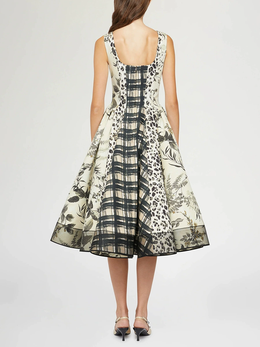 Iuvenalis Sleeveless Print Midi Dress