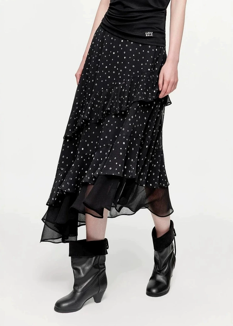 Itxaro Dot High Low Mini Skirt