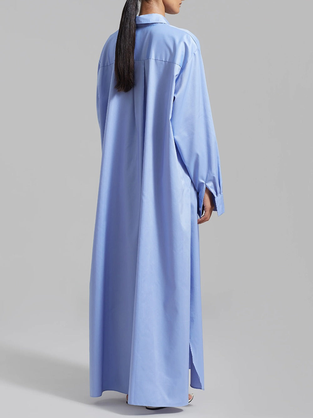Karna Long Sleeve Split Maxi Shirt Dress