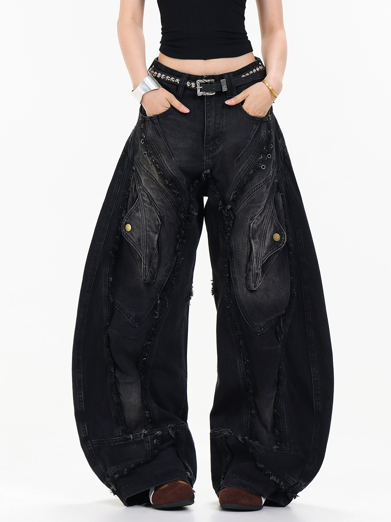Kailena Fringe Baggy Jeans
