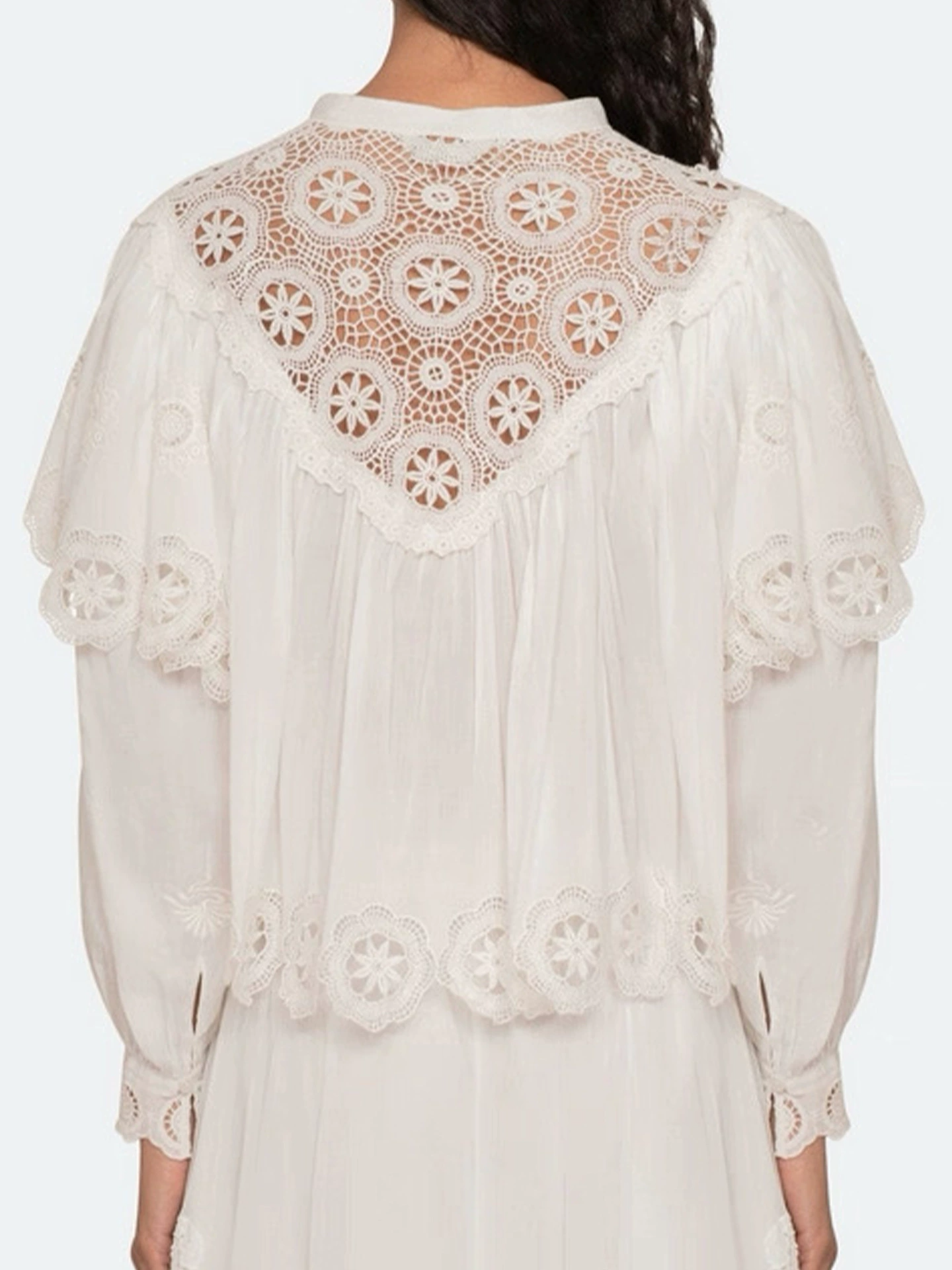 Hanieh Embroidered Tie Up Cutout Top